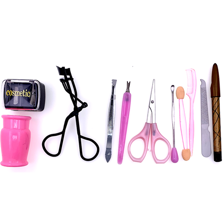 Beauty 10 Sets | Eyelash Curler, Dual Sharpener, Eyeliner, Nail Scissors, Nail Tools, etc.
