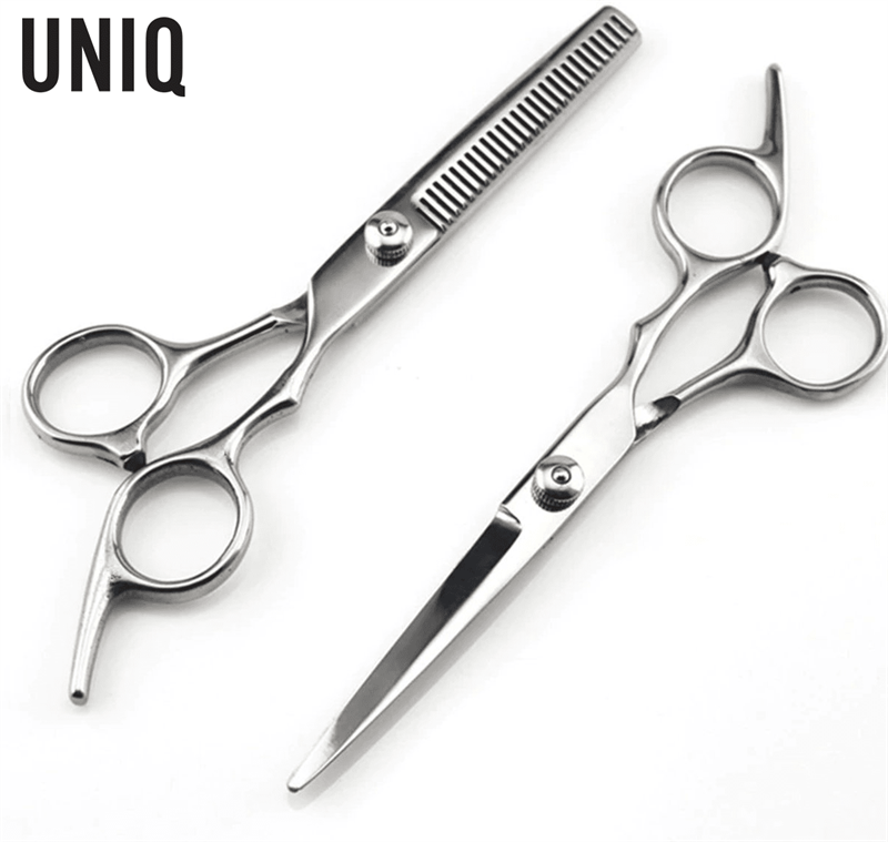  UNIQ Hairdressing Scissors Set for Home Use Including Hairdressing Cape